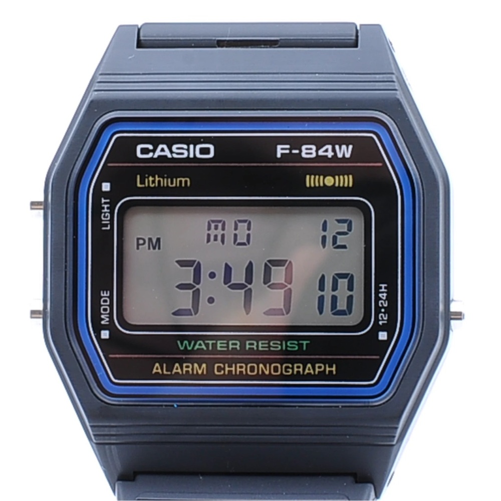 New Casio F-84W Digital Watch Men Alarm Chronograph Black Resin Strap